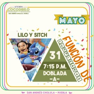 Función de Cumpleaños: Lilo y Stitch 31/May/26